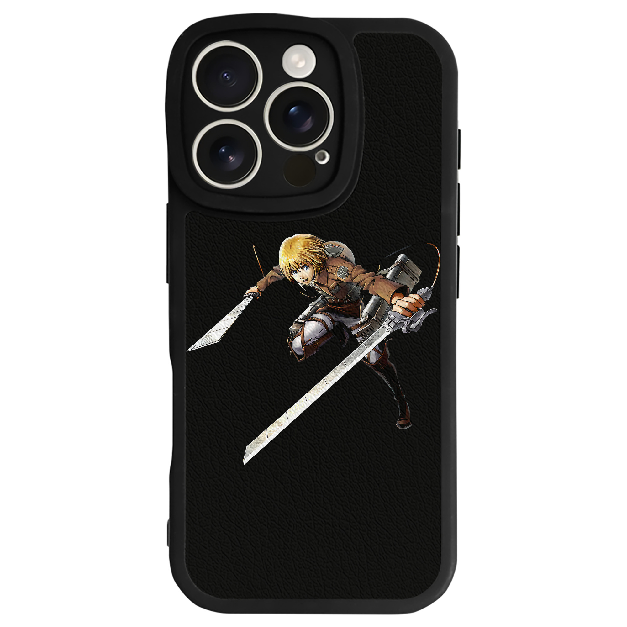（画像用） 進撃の巨人 アルミン·アルレルト Attack on Titan Armin Arlert 【iPhone 16シリーズ対応】シリコンスマホケース（レザー調） 材質：シリコン